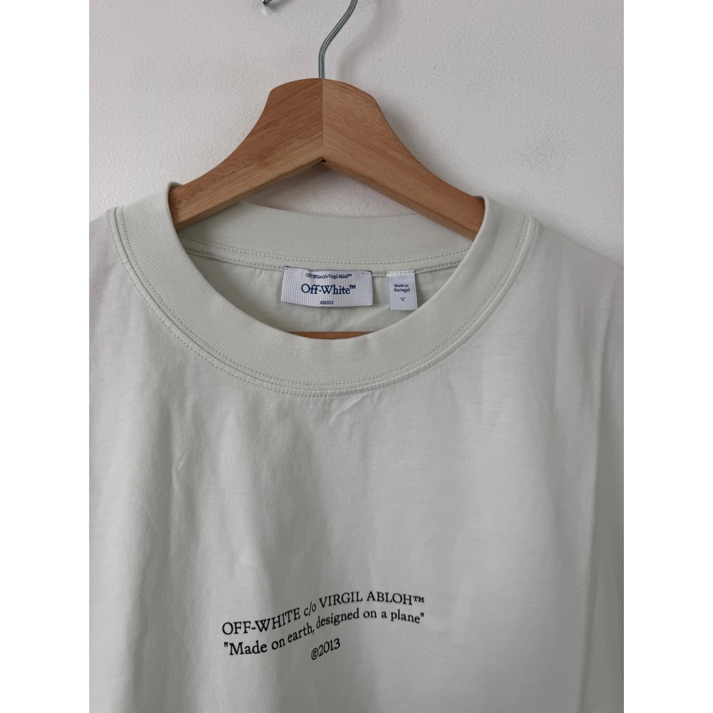 Off-White Statement Short Sleeve Skate Tee – Blue/Green Wash – Men's Large – NWT - Picture 3 of 7